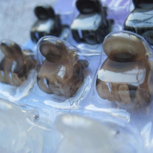 15 Goody Small Claw Clips Mini 1/2" Hair Jaw Plastic Black Brown Frosted Tan - Picture 4 of 5